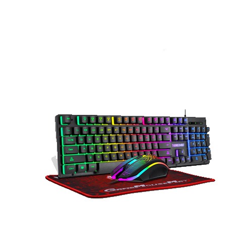 T-WOLF TF31 3in1 gaming colorful mouse keyboard mouse pad set — photo 2