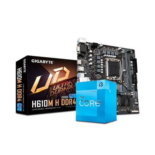INTEL CORE I3-12100 PROCESSOR AND GIGABYTE H610M H MICRO ATX MOTHERBOARD