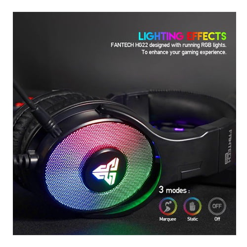 Fantech HG22 Fusion 7.1 USB RGB Gaming Headphone Black — photo 2