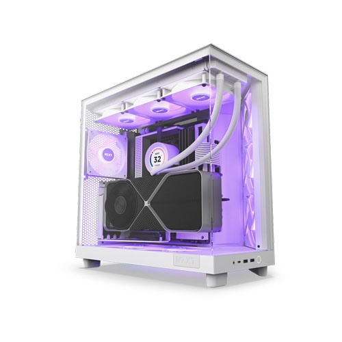 NZXT H6 Flow RGB Compact Dual-chamber ATX Case White