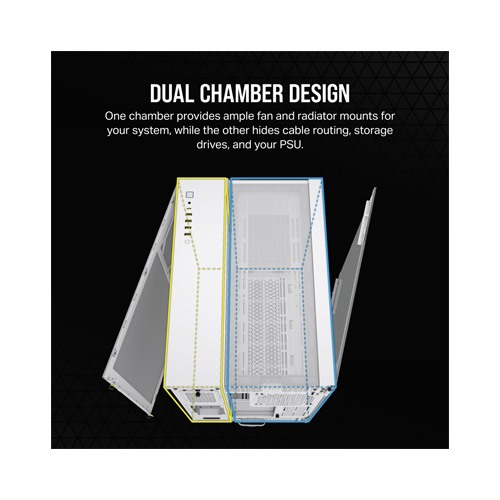 CORSAIR 6500X Mid-Tower Dual Chamber PC Case - White — photo 3