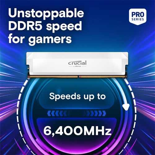 Crucial Pro 16GB 6400mhz DDR5  OC Gaming Ram (White) — photo 2