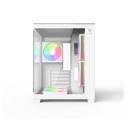 T-Wolf Mystery Box NV X5 Infinity ARGB M-ATX Mid Tower Gaming Casing White — photo 2