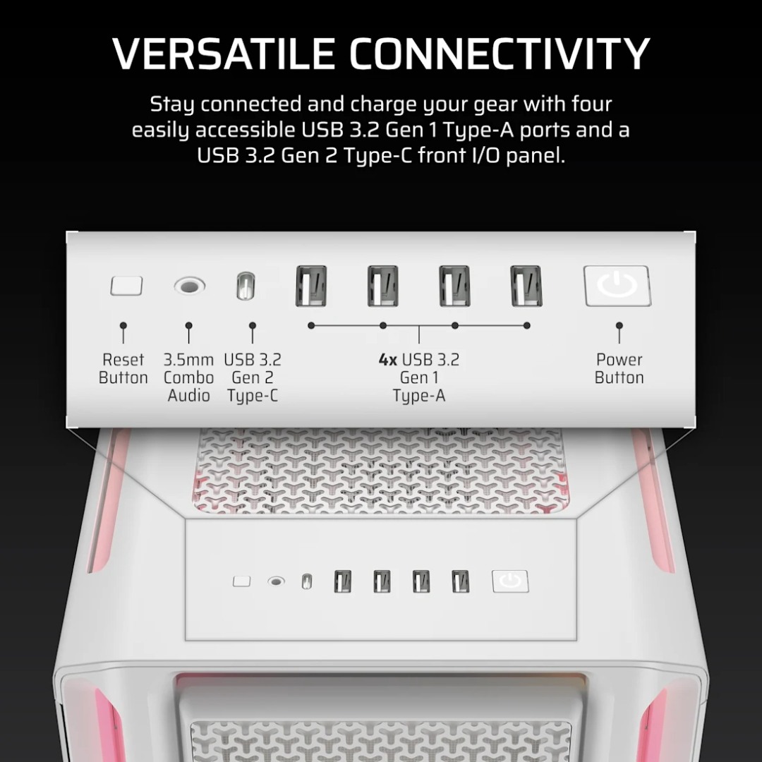 Corsair iCUE LINK 5000T LX RGB Mid-Tower High-Performance PC Case White — photo 6