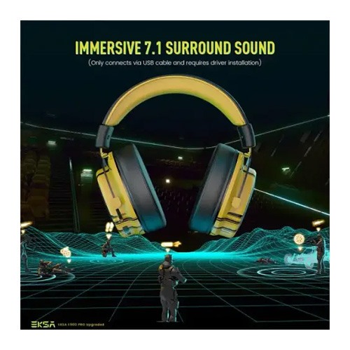 EKSA E900 Pro Noise Cancelling 7.1 Surround Sound Gaming Headset Yellow — photo 2