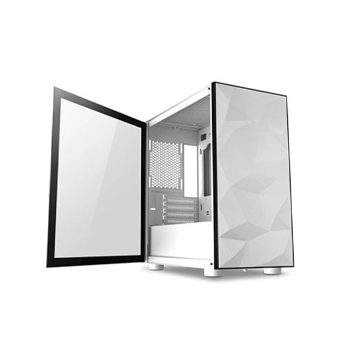 Aigo DarkFlash DLM21 Tempered Glass Micro ATX Gaming Casing (White)