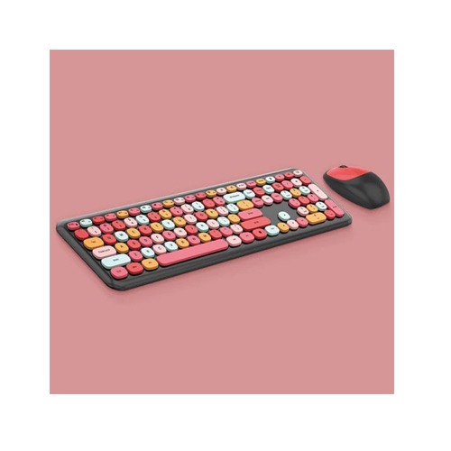 Mofii 666 2.4G optical punk round keycap wireless keyboard mouse combo — photo 3