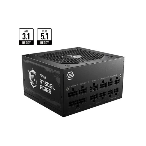 MSI MAG A750GL PCIE5 750W 80 Plus Gold Full Modular Power Supply