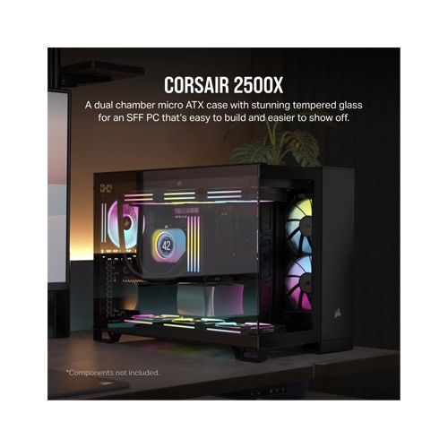 CORSAIR  2500X Mid-Tower Dual Chamber PC Case - Black — photo 2