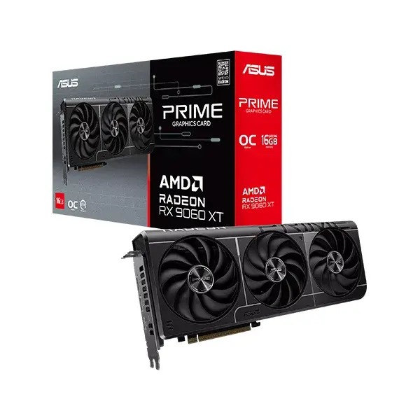 ASUS PRIME Radeon RX 9060XT O16G OC 16GB GDDR6 Graphics Card