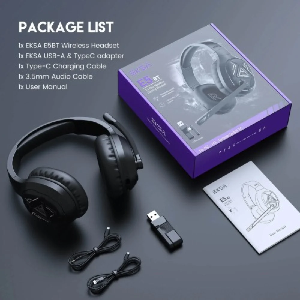 EKSA E5 BT 2.4 GHz Wireless Gaming Headset — photo 2
