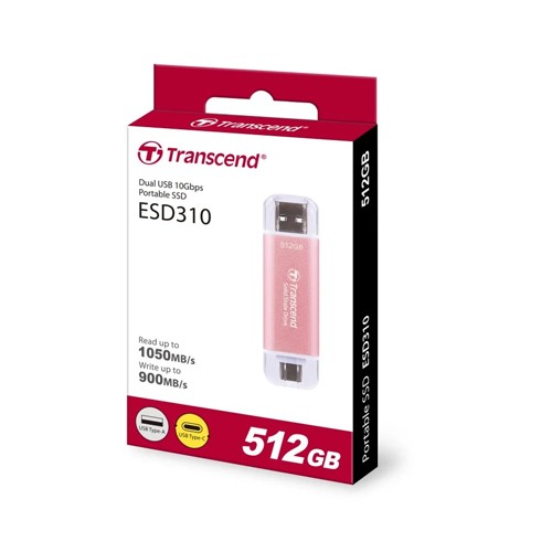 Transcend 512GB ESD310P Type C Portable SSD Pink