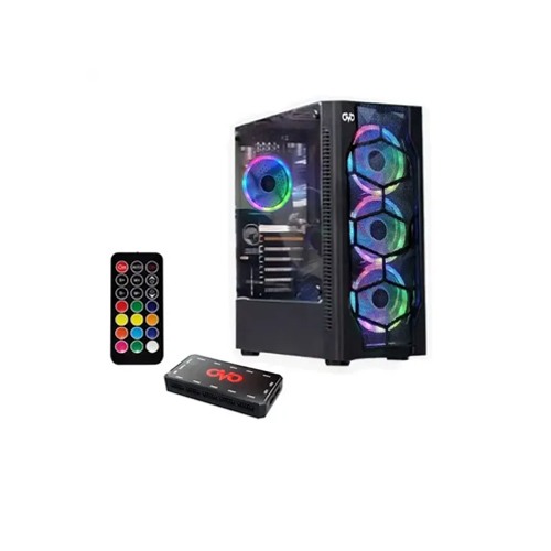 OVO E-335D ARGB Mid-Tower Gaming Case with ARGB Remote Controller