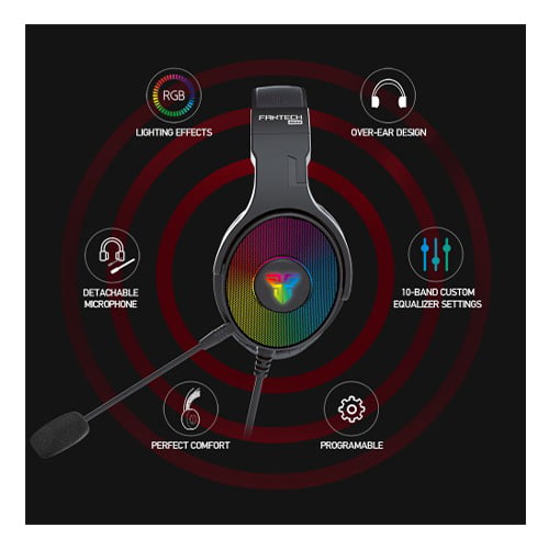Fantech HG22 Fusion 7.1 USB RGB Gaming Headphone Black — photo 3