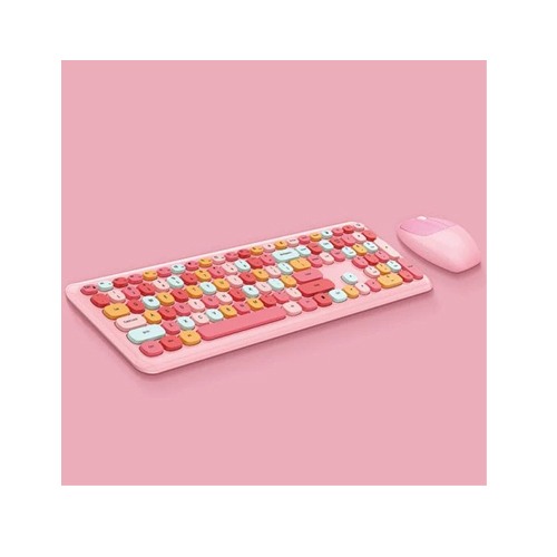 Mofii 666 2.4G optical punk round keycap wireless keyboard mouse combo — photo 5