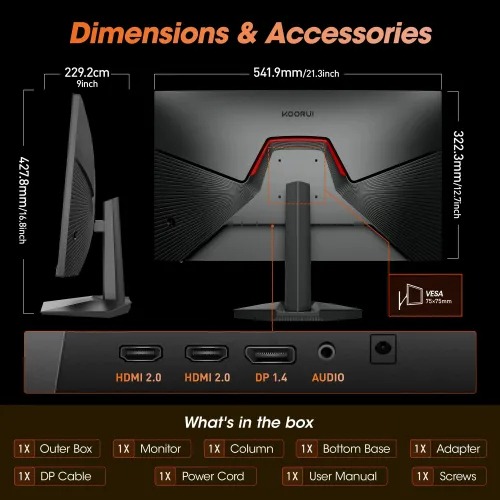 KOORUI G2421V 23.8 Inch IPS QHD 180Hz Gaming Monitor — photo 4