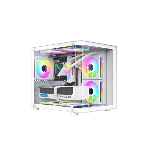 PC Power Icecube Edge 5 ARGB Infinity Fans Case WHITE