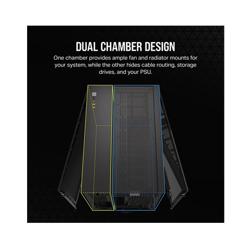 CORSAIR  2500X Mid-Tower Dual Chamber PC Case - Black — photo 3