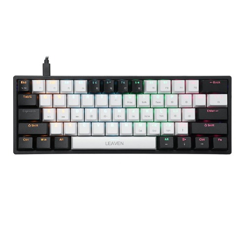 LEAVEN K620 White Wired Mechanical Keyboard