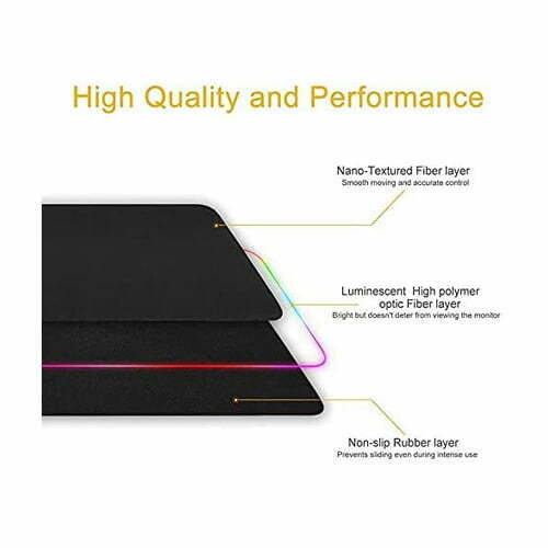 GMS-WT-5 RGB Colorful LED Light Soft Large Gaming Mouse Pad — photo 3