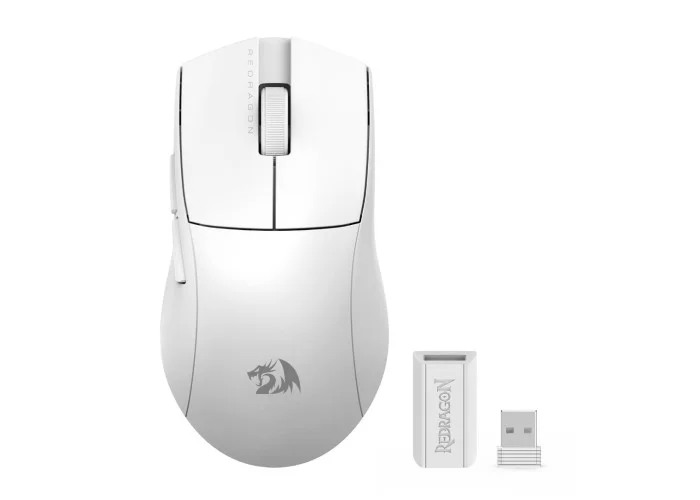 Redragon M916 PRO (1K Hz) Tri-Mode Wireless Gaming Mouse White