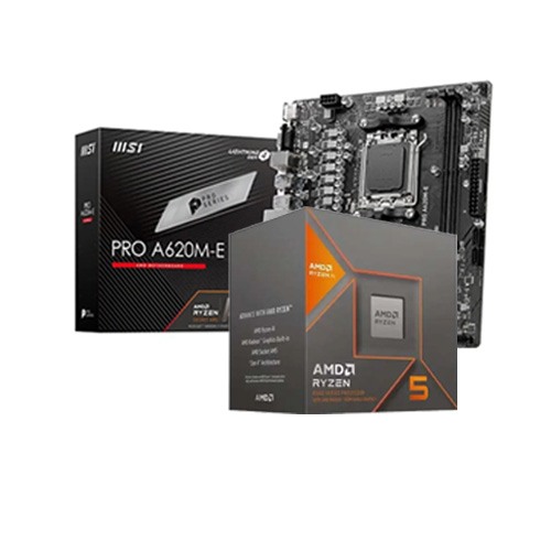 AMD Ryzen 5 8500G Processor with Radeon Graphics and MSI PRO A620M-E DDR5 AMD Motherboard