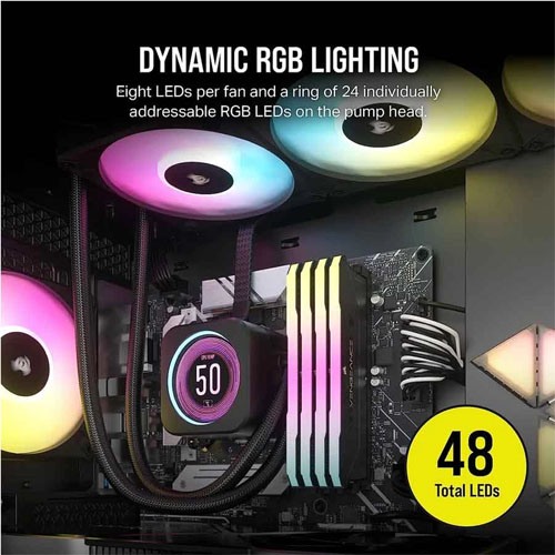 Corsair iCUE H150i ELITE LCD XT Display 360MM Liquid CPU Cooler (Black) — photo 3