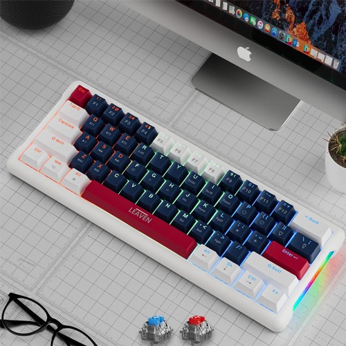 LEAVEN K610 Wired White-Blue Hot swappable Gaming Mechanical Keyboard — photo 2