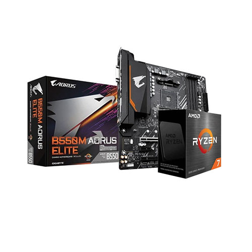AMD Ryzen 7 5800X Processor Gigabyte B550M Aorus Elite AMD 3rd Gen Micro ATX Motherboard COMBO WITH PC