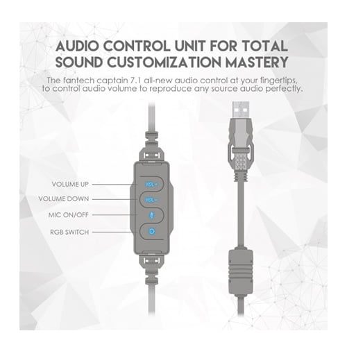 Fantech HG11 Captain 7.1 Surround Sound Space Edition RGB USB Gaming Headphone White — photo 4