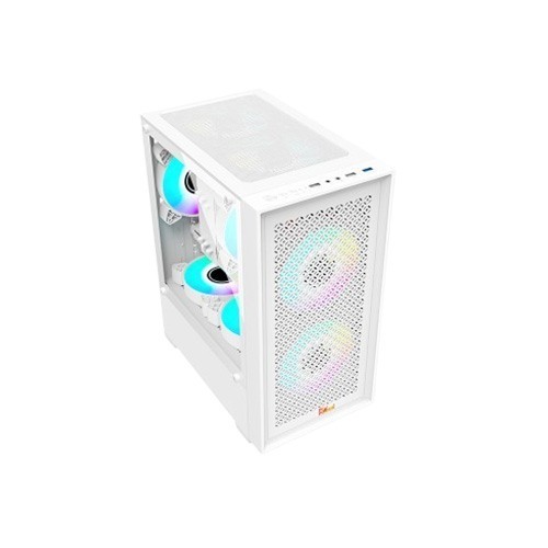 Pc Power Dark Flow Mesh X2 Mid Tower M-ATX Gaming Case (White) — photo 2