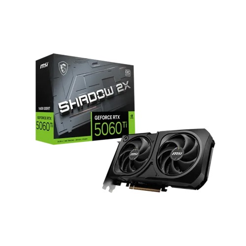 MSI GeForce RTX 5060 Ti SHADOW 2X OC PLUS 16GB GDDR7 Graphics Card