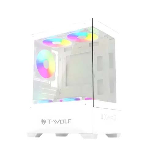 T-Wolf Ice Cooler X5 ARGB M-ATX Mid Tower Gaming Casing White